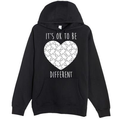 It's Ok To Be Different Autism Awareness Puzzle Heart Premium Pullover Hoodie