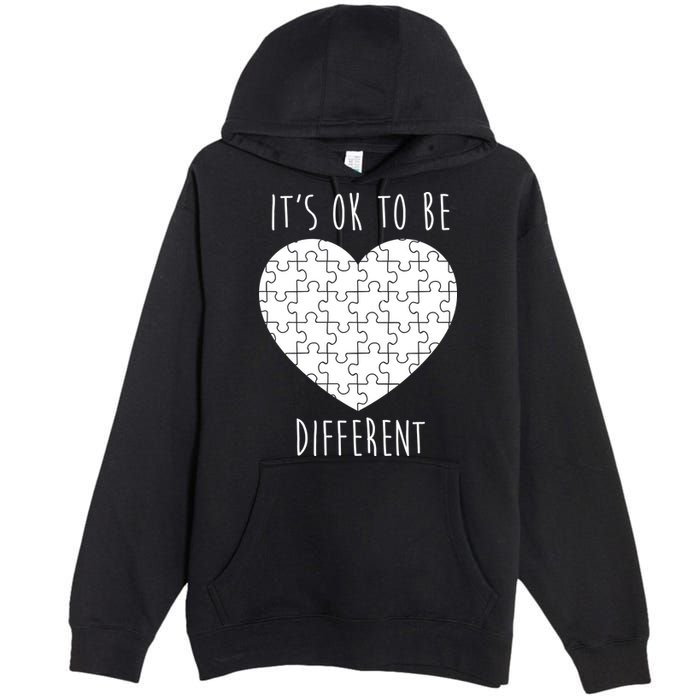It's Ok To Be Different Autism Awareness Puzzle Heart Premium Pullover Hoodie