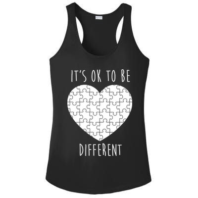 It's Ok To Be Different Autism Awareness Puzzle Heart Ladies PosiCharge Competitor Racerback Tank