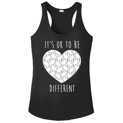 It's Ok To Be Different Autism Awareness Puzzle Heart Ladies PosiCharge Competitor Racerback Tank