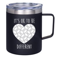 It's Ok To Be Different Autism Awareness Puzzle Heart 12oz Stainless Steel Coffee Mug