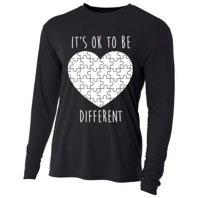 It's Ok To Be Different Autism Awareness Puzzle Heart Cooling Performance Long Sleeve Crew