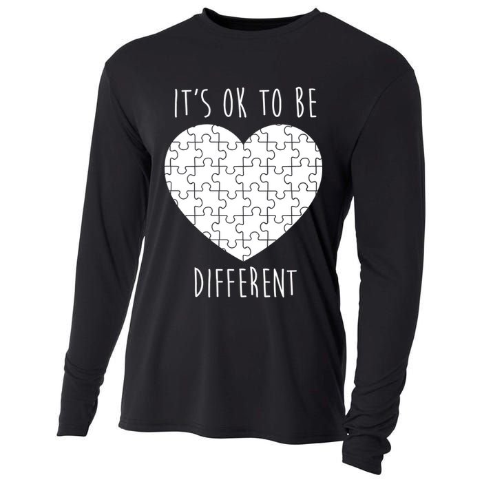 It's Ok To Be Different Autism Awareness Puzzle Heart Cooling Performance Long Sleeve Crew