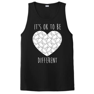 It's Ok To Be Different Autism Awareness Puzzle Heart PosiCharge Competitor Tank