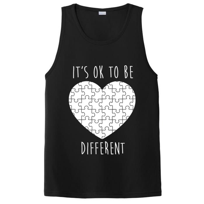 It's Ok To Be Different Autism Awareness Puzzle Heart PosiCharge Competitor Tank