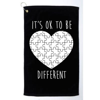 It's Ok To Be Different Autism Awareness Puzzle Heart Golf Towel