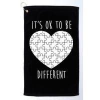 It's Ok To Be Different Autism Awareness Puzzle Heart Golf Towel