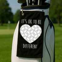 It's Ok To Be Different Autism Awareness Puzzle Heart Golf Towel