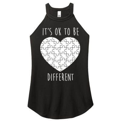 It's Ok To Be Different Autism Awareness Puzzle Heart Women's Perfect Tri Rocker Tank