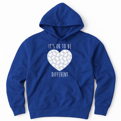 It's Ok To Be Different Autism Awareness Puzzle Heart Hoodie