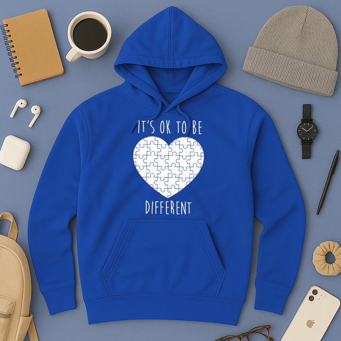 It's Ok To Be Different Autism Awareness Puzzle Heart Hoodie