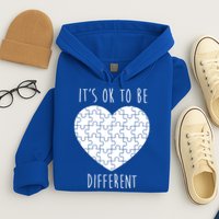 It's Ok To Be Different Autism Awareness Puzzle Heart Hoodie