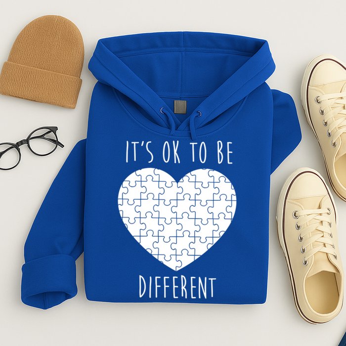 It's Ok To Be Different Autism Awareness Puzzle Heart Hoodie