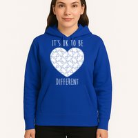 It's Ok To Be Different Autism Awareness Puzzle Heart Hoodie
