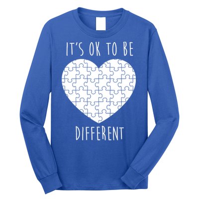 It's Ok To Be Different Autism Awareness Puzzle Heart Long Sleeve Shirt