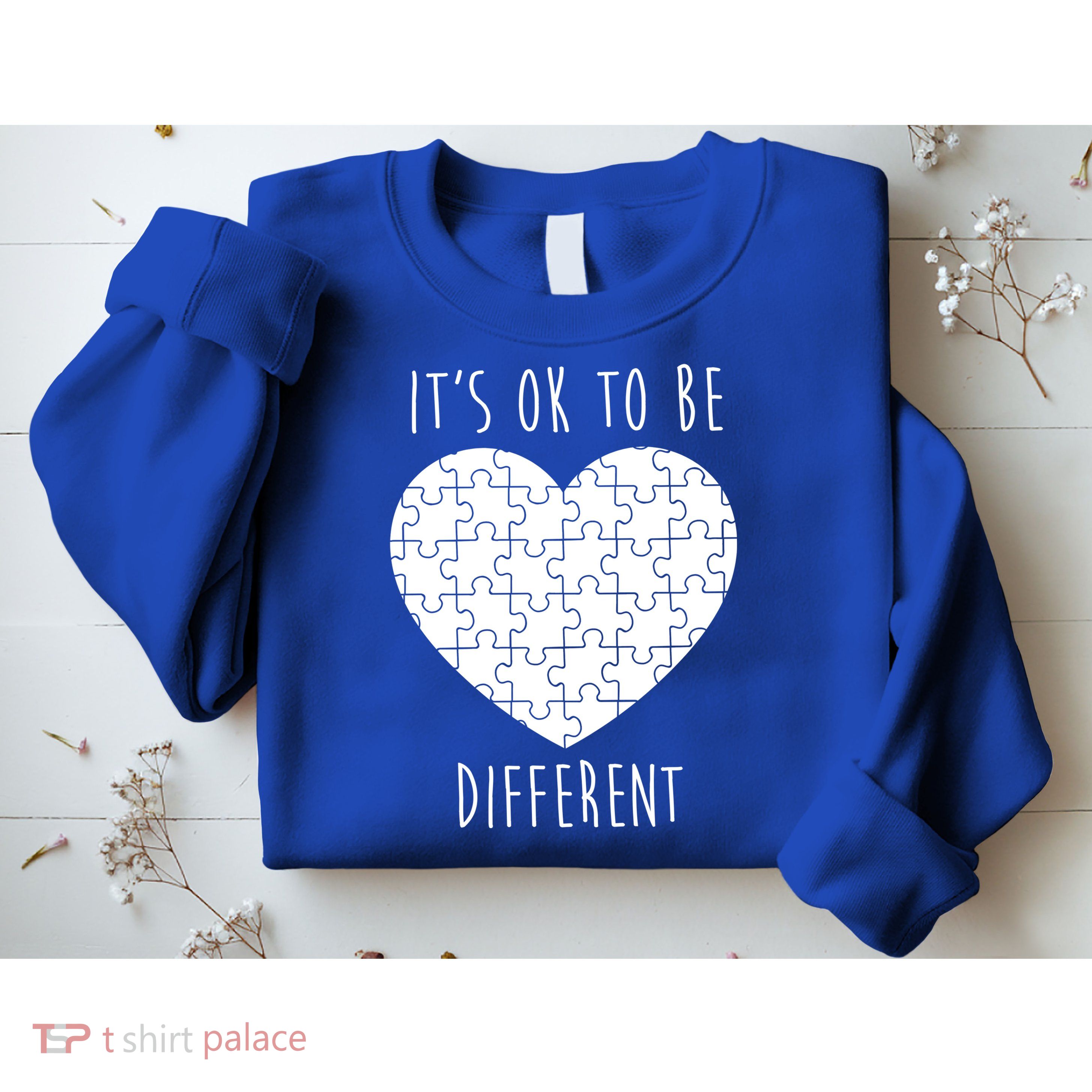 It's Ok To Be Different Autism Awareness Puzzle Heart Sweatshirt