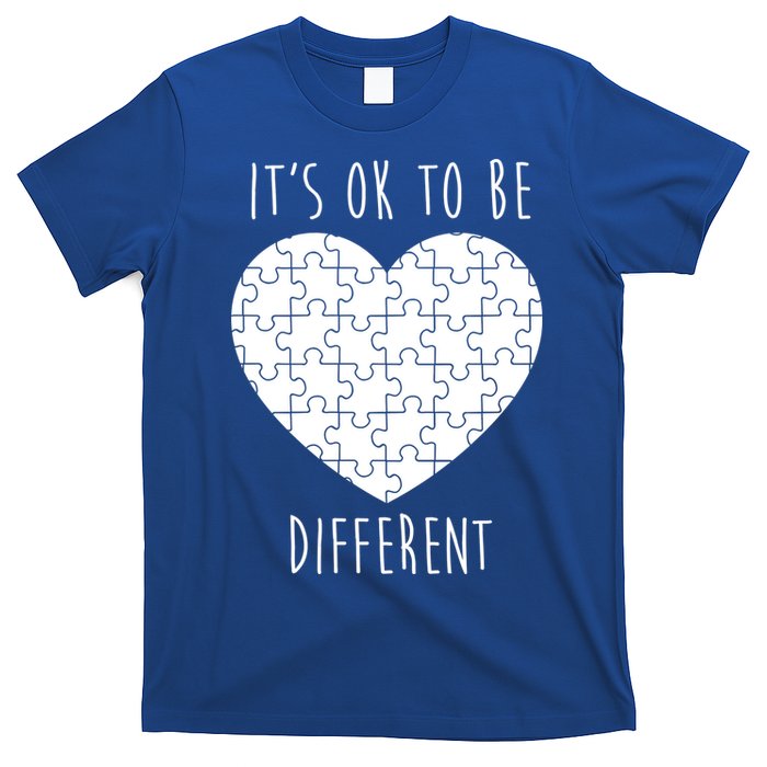 It's Ok To Be Different Autism Awareness Puzzle Heart T-Shirt