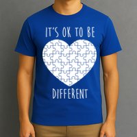 It's Ok To Be Different Autism Awareness Puzzle Heart T-Shirt