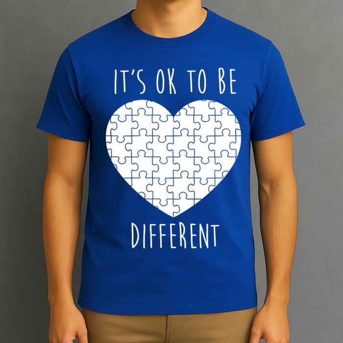 It's Ok To Be Different Autism Awareness Puzzle Heart T-Shirt