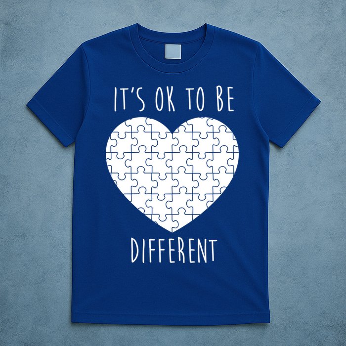 It's Ok To Be Different Autism Awareness Puzzle Heart T-Shirt