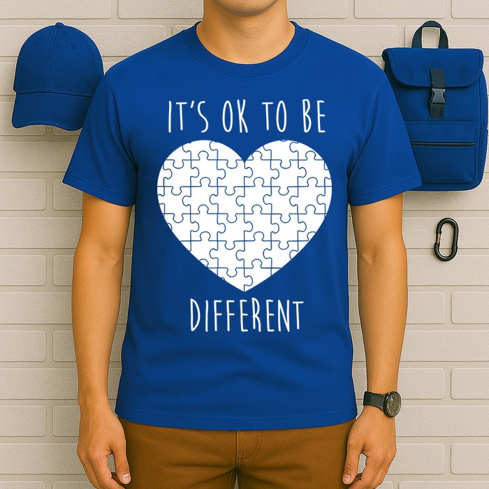 It's Ok To Be Different Autism Awareness Puzzle Heart T-Shirt