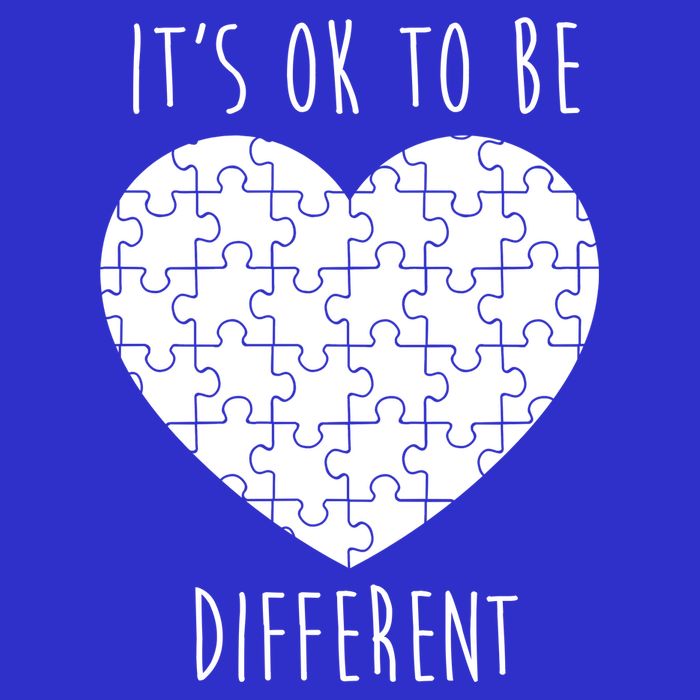 It's Ok To Be Different Autism Awareness Puzzle Heart T-Shirt