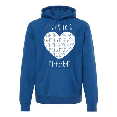 It's Ok To Be Different Autism Awareness Puzzle Heart Premium Hoodie