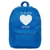 It's Ok To Be Different Autism Awareness Puzzle Heart 16 in Basic Backpack