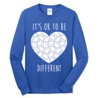 It's Ok To Be Different Autism Awareness Puzzle Heart Tall Long Sleeve T-Shirt