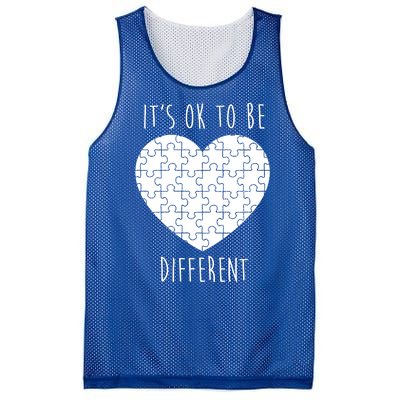 It's Ok To Be Different Autism Awareness Puzzle Heart Mesh Reversible Basketball Jersey Tank