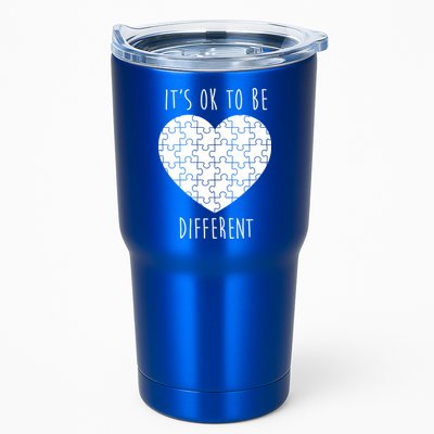 It's Ok To Be Different Autism Awareness Puzzle Heart Tumbler