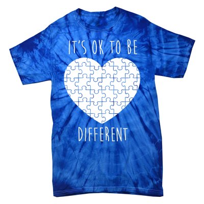 It's Ok To Be Different Autism Awareness Puzzle Heart Tie-Dye T-Shirt