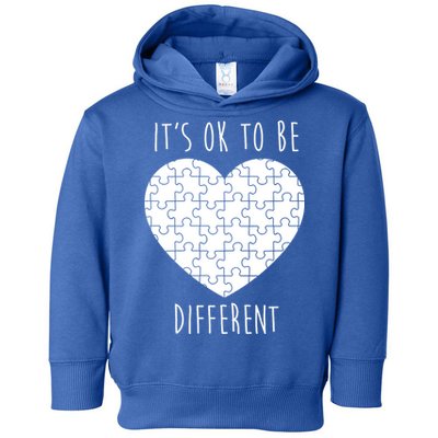 It's Ok To Be Different Autism Awareness Puzzle Heart Toddler Hoodie