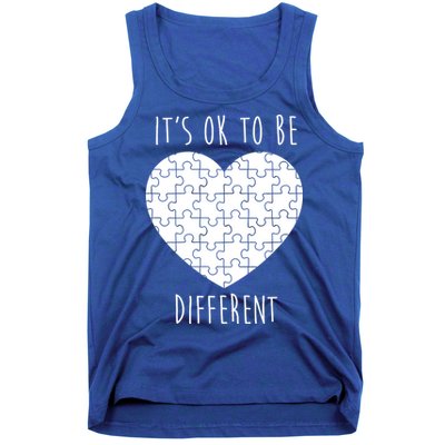 It's Ok To Be Different Autism Awareness Puzzle Heart Tank Top