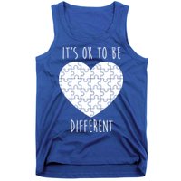 It's Ok To Be Different Autism Awareness Puzzle Heart Tank Top