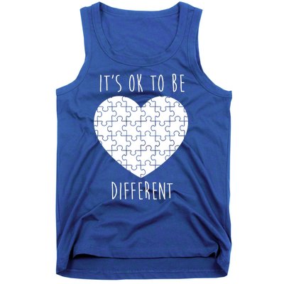 It's Ok To Be Different Autism Awareness Puzzle Heart Tank Top