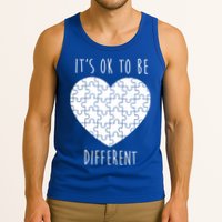 It's Ok To Be Different Autism Awareness Puzzle Heart Tank Top