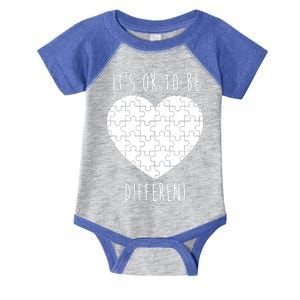 It's Ok To Be Different Autism Awareness Puzzle Heart Infant Baby Jersey Bodysuit