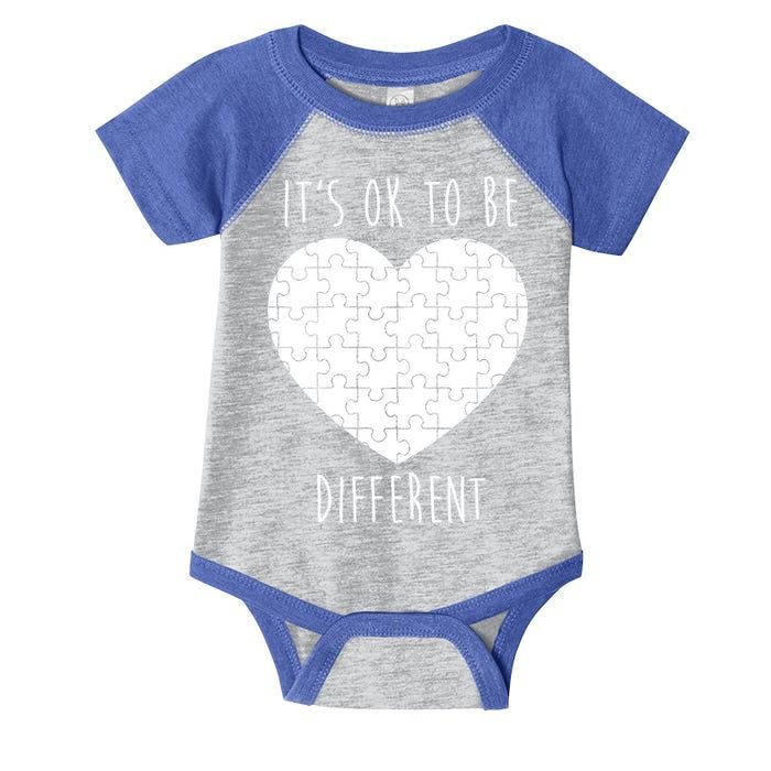 It's Ok To Be Different Autism Awareness Puzzle Heart Infant Baby Jersey Bodysuit