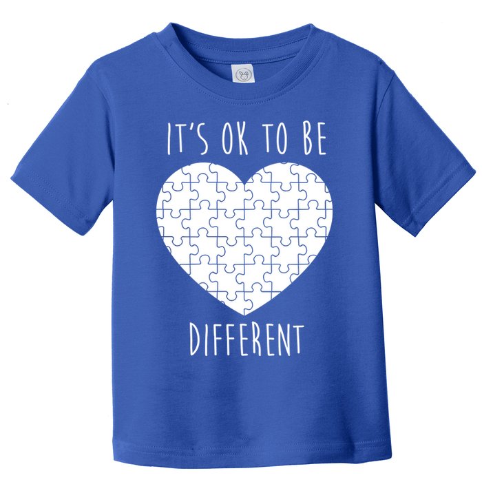 It's Ok To Be Different Autism Awareness Puzzle Heart Toddler T-Shirt
