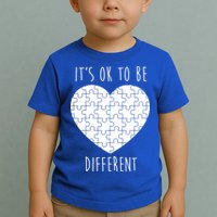 It's Ok To Be Different Autism Awareness Puzzle Heart Toddler T-Shirt