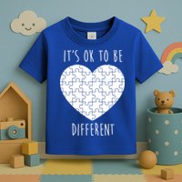 It's Ok To Be Different Autism Awareness Puzzle Heart Toddler T-Shirt
