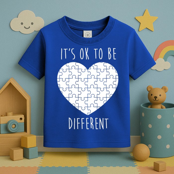 It's Ok To Be Different Autism Awareness Puzzle Heart Toddler T-Shirt