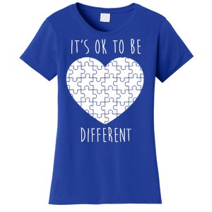 It's Ok To Be Different Autism Awareness Puzzle Heart Women's T-Shirt