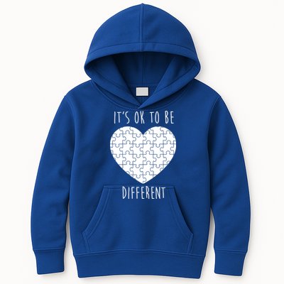 It's Ok To Be Different Autism Awareness Puzzle Heart Kids Hoodie