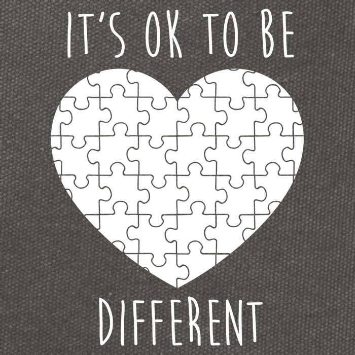 It's Ok To Be Different Autism Awareness Puzzle Heart Cotton Canvas Backpack