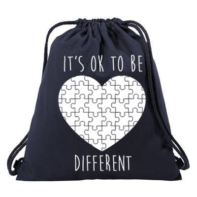 It's Ok To Be Different Autism Awareness Puzzle Heart Drawstring Bag