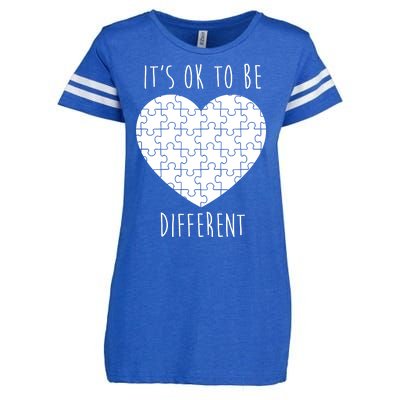 It's Ok To Be Different Autism Awareness Puzzle Heart Enza Ladies Jersey Football T-Shirt