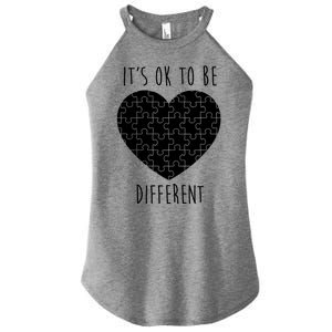 It's Ok To Be Different Autism Awareness Puzzle Heart Women's Perfect Tri Rocker Tank