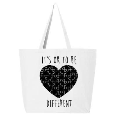 It's Ok To Be Different Autism Awareness Puzzle Heart 25L Jumbo Tote